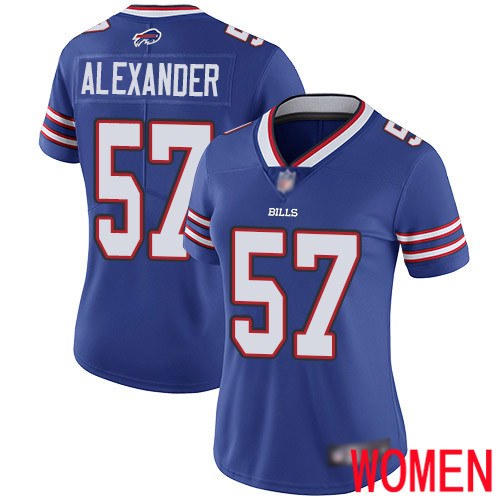 Women Buffalo Bills #57 Lorenzo Alexander Royal Blue Team Color Vapor Untouchable Limited Player NFL Jersey